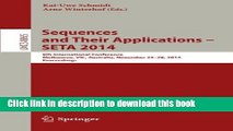 Ebook Sequences and Their Applications - SETA 2014: 8th International Conference, Melbourne, VIC,