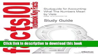 Ebook Studyguide for Accounting: What the Numbers Mean by Viele, ISBN 9780072834642 Free Online