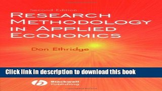 Ebook Research Methodology in Applied Economics Full Online