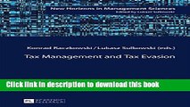 Books Tax Management and Tax Evasion Free Online
