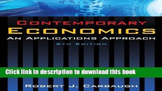 Ebook Contemporary Economics: An Applications Approach Free Online