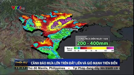 Cảnh báo mưa lớn trên đất liền và gió mạnh trên biển