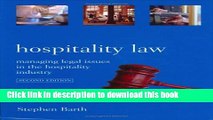 [Popular] Hospitality Law: Managing Legal Issues in the Hospitality Industry Hardcover Free