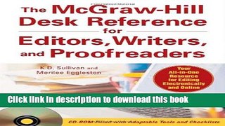 [Popular] The McGraw-Hill Desk Reference for Editors, Writers, and Proofreaders(Book + CD-Rom)