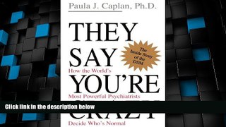 Big Deals  They Say You re Crazy: How The World s Most Powerful Psychiatrists Decide Who s Normal