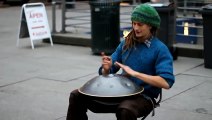 Amazing  street performer plays cool instrument!!