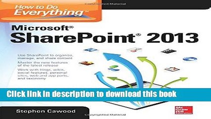 [Popular] How to Do Everything Microsoft SharePoint 2013 Paperback Collection