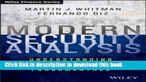 [Download] Modern Security Analysis: Understanding Wall Street Fundamentals (Wiley Finance)