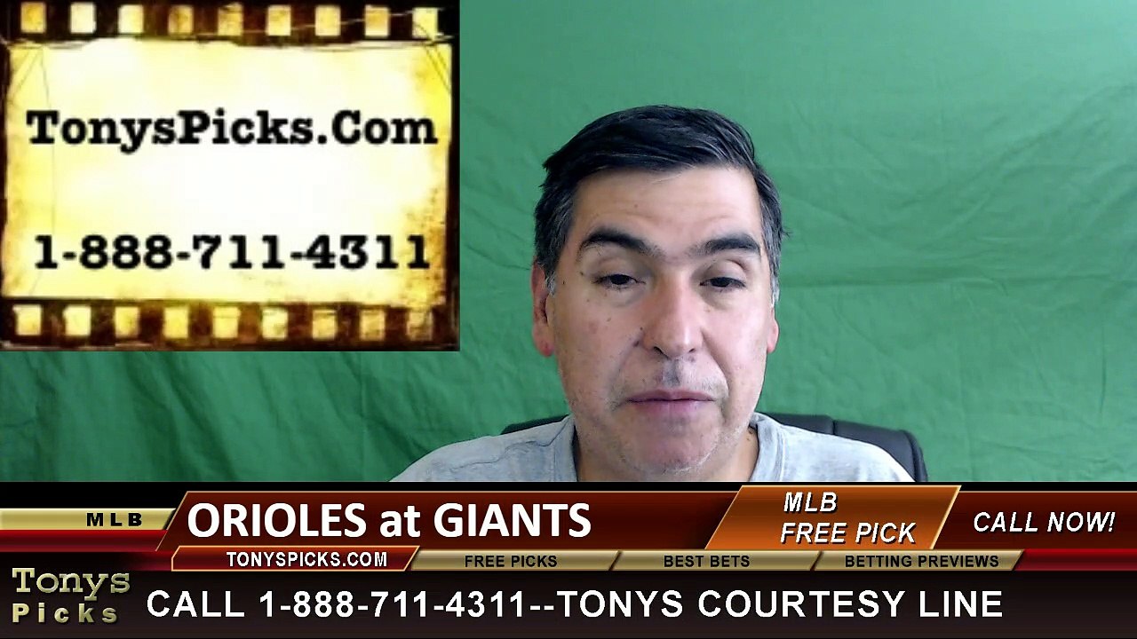 San Francisco Giants vs. Baltimore Orioles Free Pick Prediction MLB Baseball Odds Series Preview