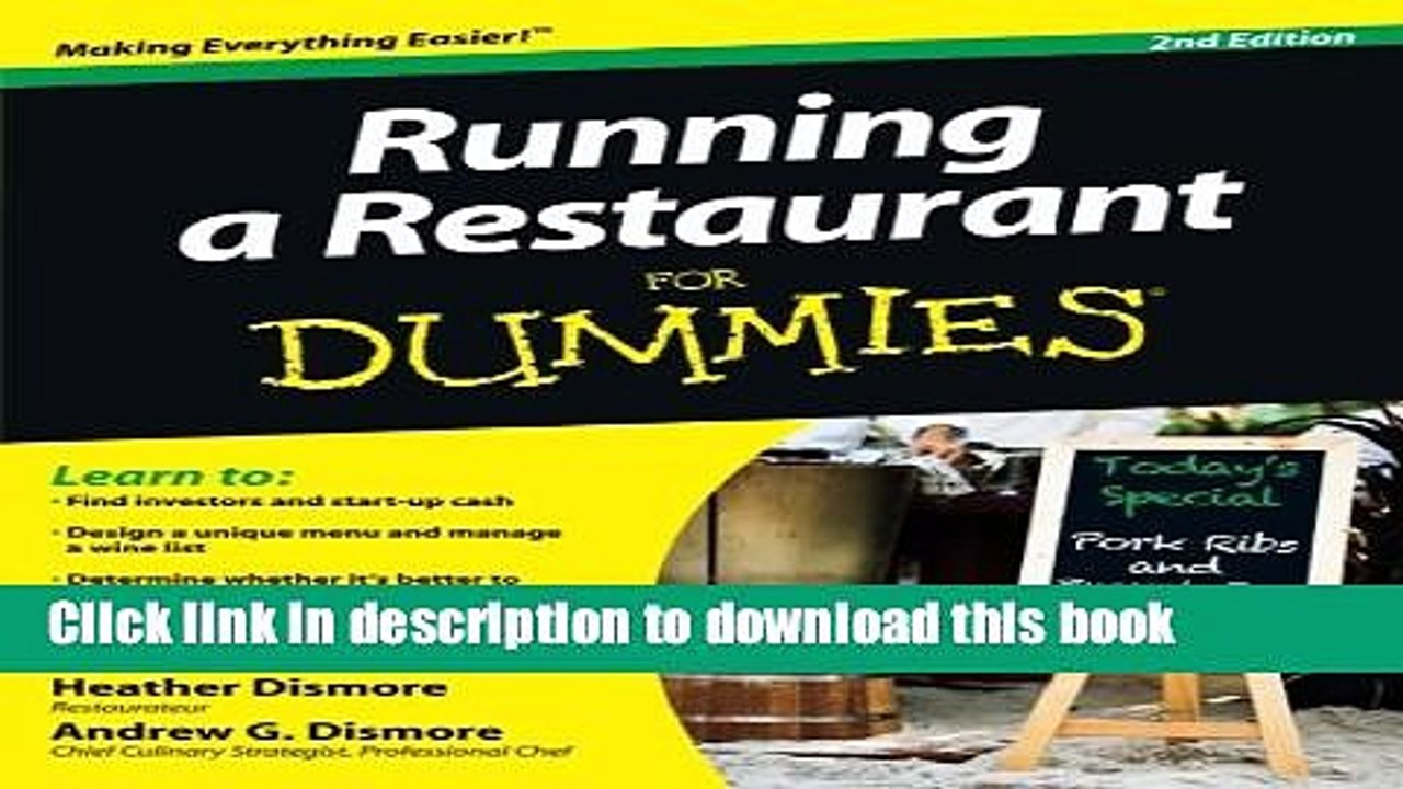 [Download] Running a Restaurant For Dummies Kindle Online