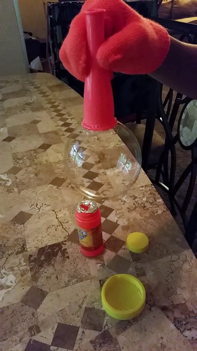 Kids Holding Bubble and Home School Experiment and Fun and Entertainment