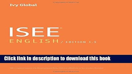 [PDF] Ivy Global ISEE English (Prep Book) Download Online