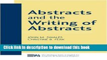 [PDF] Abstracts and the Writing of Abstracts (Michigan Series in English for Academic