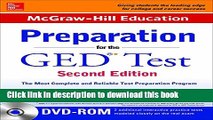 [Popular Books] McGraw-Hill Education Preparation for the GED Test with DVD-ROM Download Online