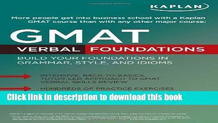 [Popular Books] Kaplan GMAT Verbal Foundations Full Online