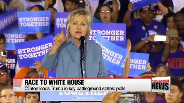 Polls show Clinton leads Trump in key battleground states