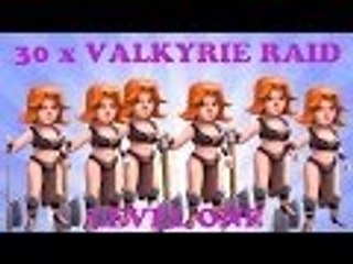 Clash of Clans - Epic 30 x Level 1 Valkyrie Attack 3 Star A TH10 Base