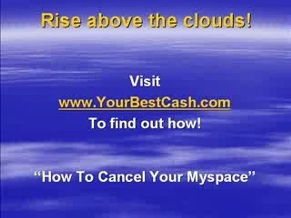 How to DELETE your MYSPACE profile.