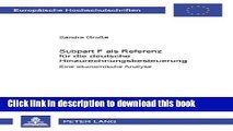 [Download] Subpart F als Referenz fÃ¼r die deutsche Hinzurechnungsbesteuerung: Eine Ã¶konomische