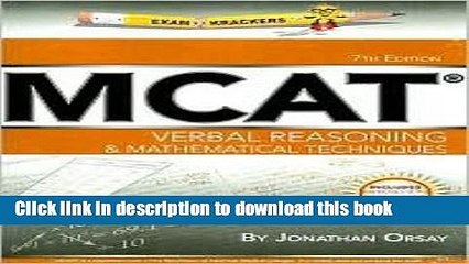 [Popular Books] ExamKrackers MCAT Verbal Reasoning   Mathematical Techniques 7th (seventh) edition