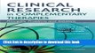 [Popular Books] Clinical Research in Complementary Therapies: Principles, Problems and Solutions,
