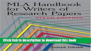 [Popular Books] MLA Handbook for Writers of Research Papers Full Online