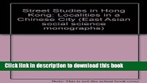 [Popular] Street Studies in Hong Kong: Localities in a Chinese City Paperback OnlineCollection