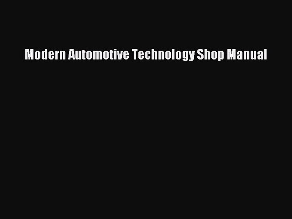 [PDF] Modern Automotive Technology Shop Manual Read Online