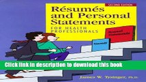 [Popular Books] Resumes and Personal Statements for Health Professionals Free Online