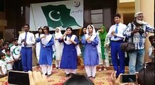 Special Children performing on National Anthem at  University of Karachi