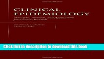 [Popular Books] Clinical Epidemiology: Principles, Methods, And Applications For Clinical Research