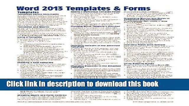 [Download] Microsoft Word 2013 Templates Forms Quick Reference Guide (Cheat Sheet of