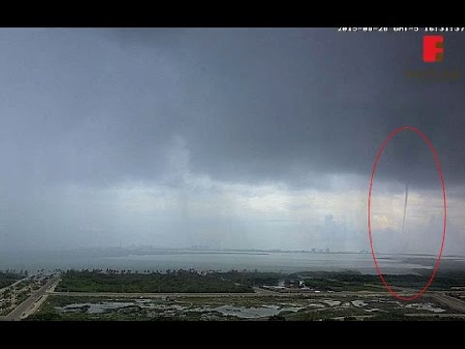 Waterspout Appears Near Cancun, Mexico, in August 2015