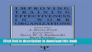 [Download] Improving Training Effectiveness in Work Organizations Hardcover Collection