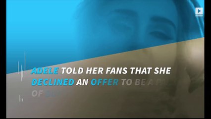 Adele confirms she's not performing at the Super Bowl