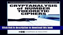 [Download] Cryptanalysis of Number Theoretic Ciphers Kindle Online