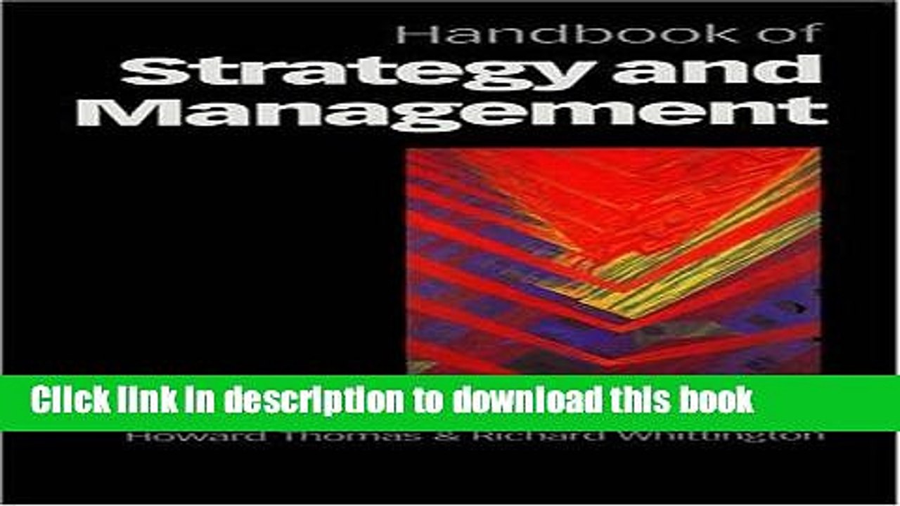 [Download] Handbook of Strategy and Management Kindle Online