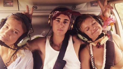 Justin Bieber Cozies Up to Bikini-Clad Models In Helicopter