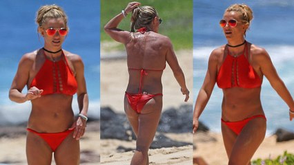 Britney Spears Strips Down in Wet Bikini at Beach