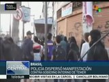 Policía brasileña dispersa manifestación contra gobierno de Temer