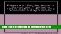 [Popular] Contemporary Economic Problems: Deficits, Taxes, and Economic Adjustments Hardcover