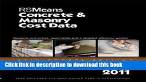 [Download] RSMeans Concrete   Masonry Cost Data 2011 Kindle Online