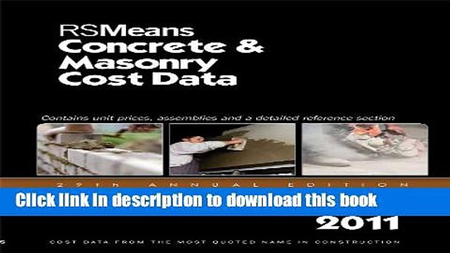 [Download] RSMeans Concrete Masonry Cost Data 2011 Kindle Online