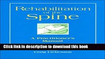 [Popular] Rehabilitation of the Spine: A Practitioner s Manual Kindle Collection