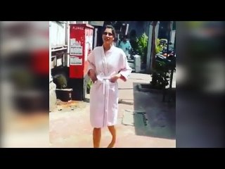 Nargis Fakhri Spotted Walking The Streets Of Mumbai In Her Bathrobe !