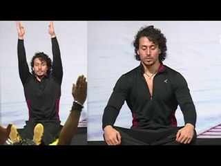 Tiger Shroff Doing YOGA On World Yoga Day 2016