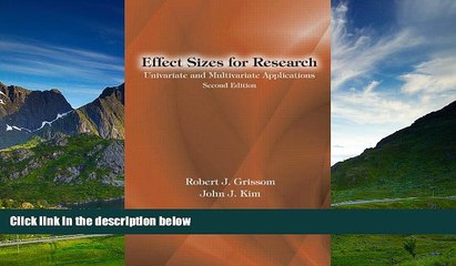 Full [PDF] Downlaod  Effect Sizes for Research: Univariate and Multivariate Applications, Second