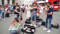 Hey Soul Sister Amazing street performers Violin Cover Songs - live Street Performance