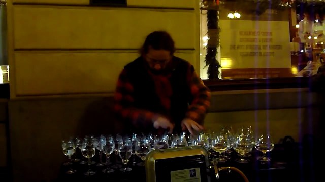 AMAZING Street Musician Playing Water Glasses! Music Video HD