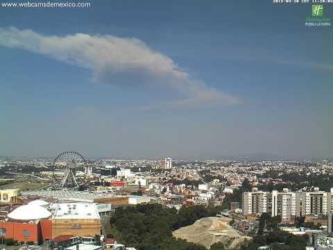 Distant View of Mexican Volcanic Explosion in April 2015